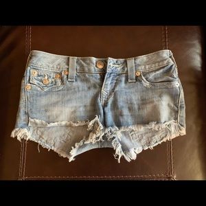 True Religion low cut Daisy Duke jean shorts